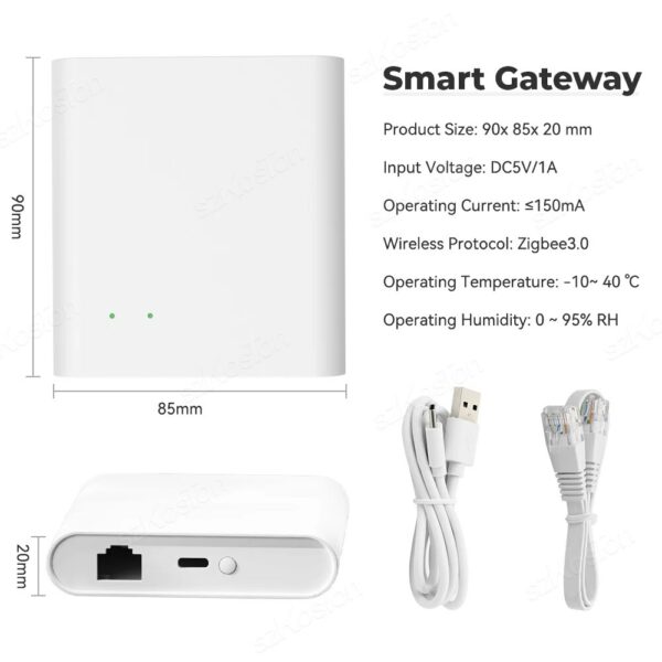 Gateway Zigbee 3.0/Tuya Hub Smart RJ45 Wired Home Bridge Connect Smart Life app - immagine 12